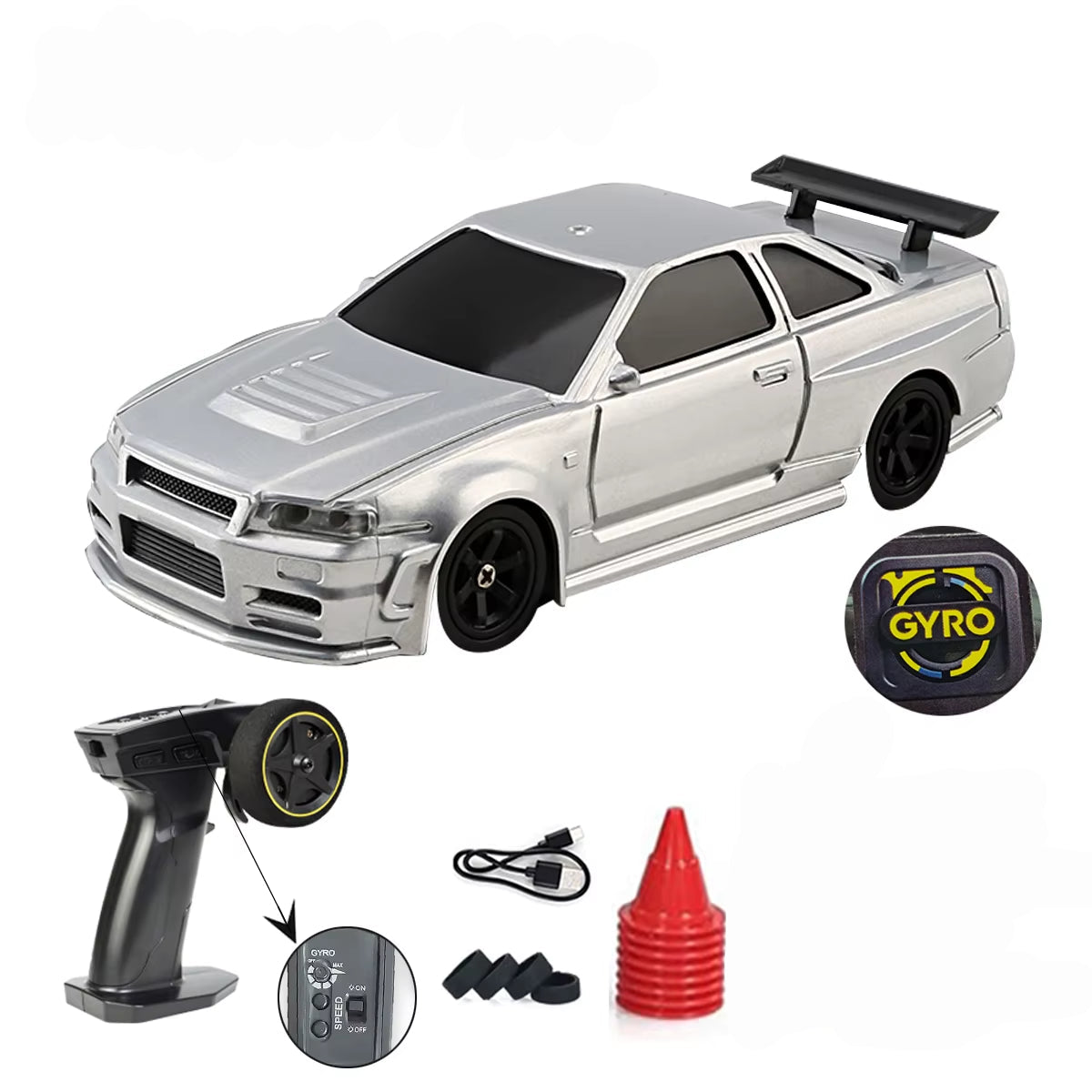 Upgraded Gyro 1/43 RC Drifting Car Racing RTR 4WD High Speed Radio Control Model 2.4G Drift Race Vehicle Mini Gifts